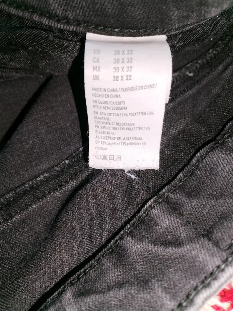 Jeans American Eagle Slim Taper Negro Desgastado - 5