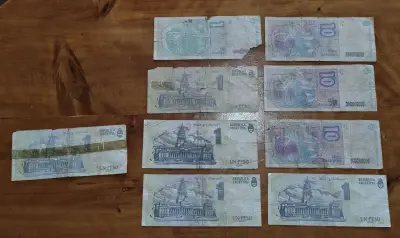 Lote de billetes antiguos de Chile, España y Argentina - miniatura 5