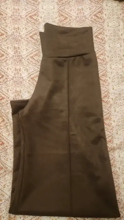 Pantalones de mujer marrones de tiro alto - miniatura 2