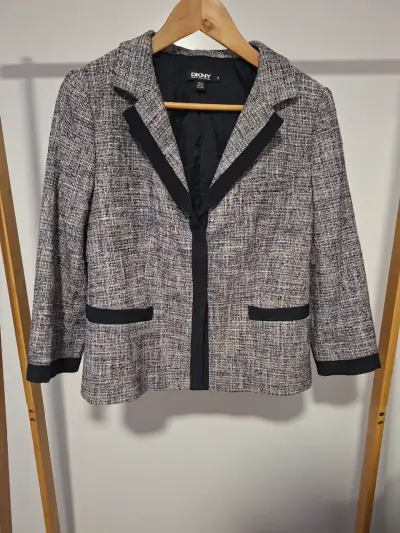 Blazer de mujer DKNY gris con negro talla 8 - miniatura 1