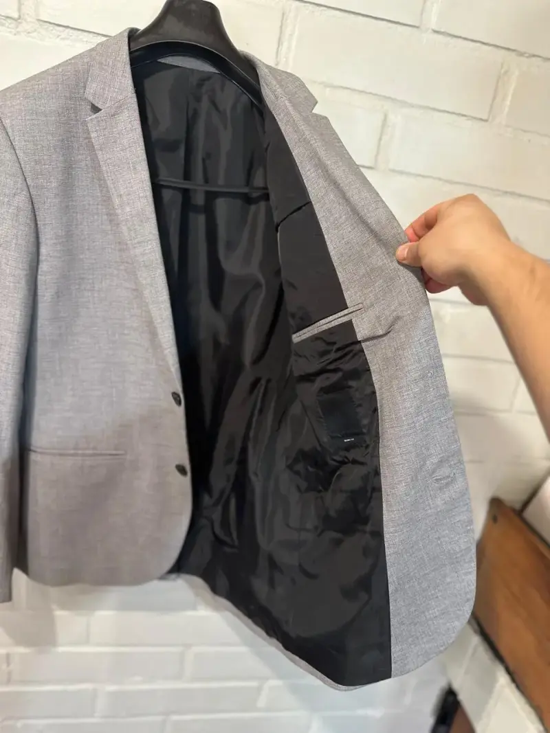 Blazer gris para hombre corte slim - 3