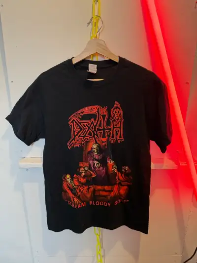 Polera negra Death Scream Bloody Gore vintage - miniatura 1