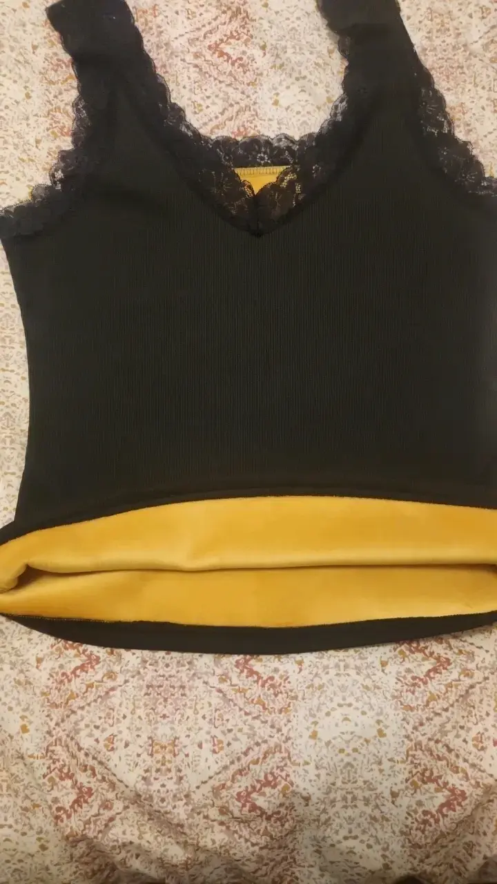 Top negro con encaje para mujer talla XL - 2