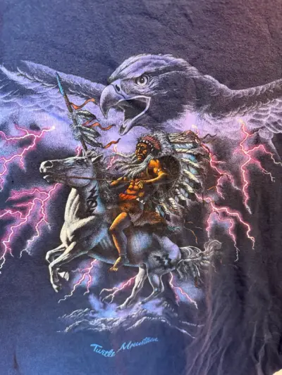 Polera gráfica  águila y rayos caballo vintage - miniatura 3