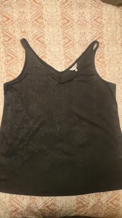 Polera sin mangas negra con brillo talla M - miniatura 1