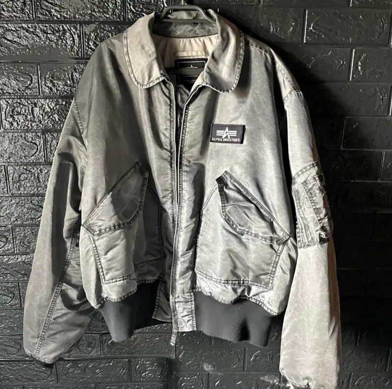 Chaqueta bomber gris Alpha Industries vintage - 2
