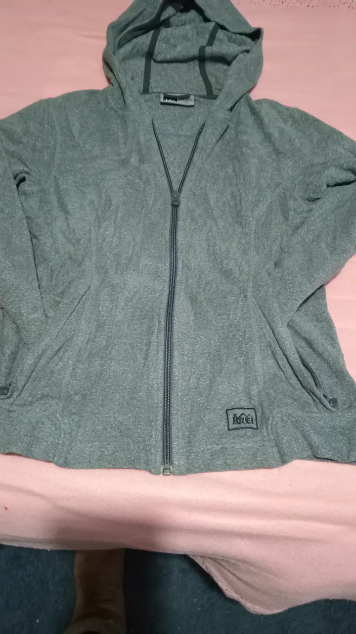 Chaqueta con capucha REI gris para mujer - 2