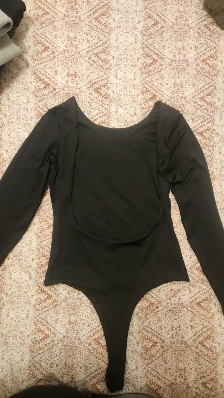 Body negro de manga larga para mujer - 2