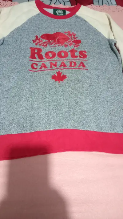 Polerón Roots Canada gris y rojo - miniatura 1