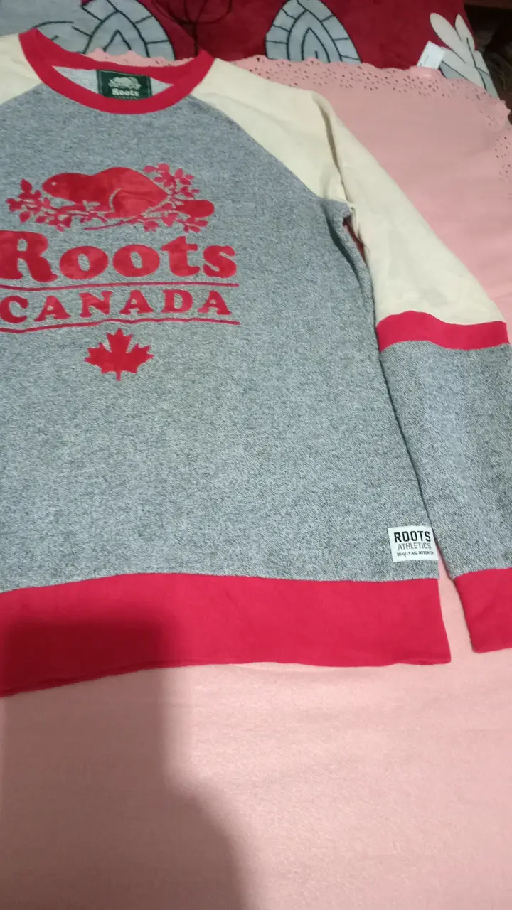 Polerón Roots Canada gris y rojo - 2