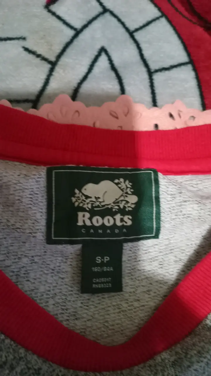 Polerón Roots Canada gris y rojo - 3