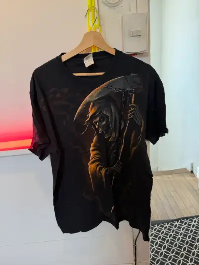 Polera negra Y2K calavera Fruit L vintage - miniatura 1