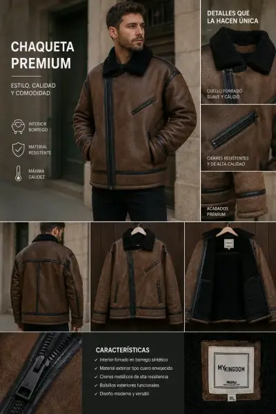 Chaqueta de cuero envejecido MyKingdom XL - miniatura 1