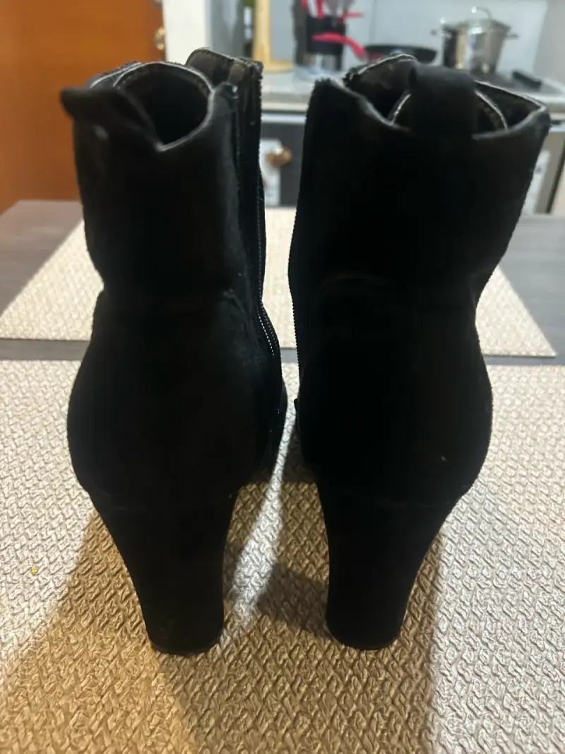 Botines de tacón alto negros cordones - 4