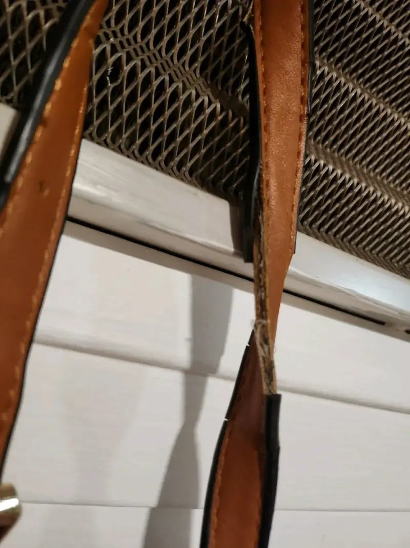 Bolso de cuero bicolor con asas resistentes - 4