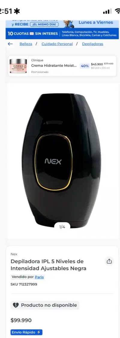 Depiladora IPL Nex con 5 Niveles de Intensidad - miniatura 2