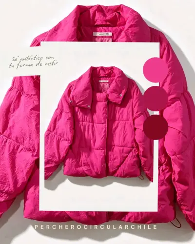 Chaqueta acolchada fucsia para mujer - miniatura 1