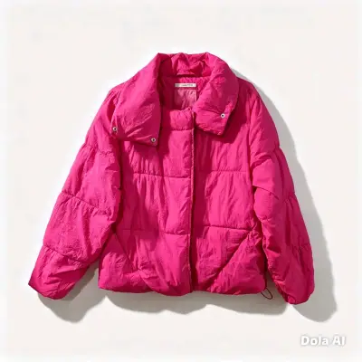 Chaqueta acolchada fucsia para mujer - miniatura 2