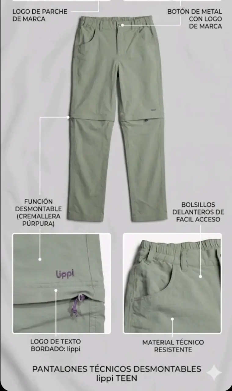 Pantalones desmontables técnicos Lippi Teen - 1