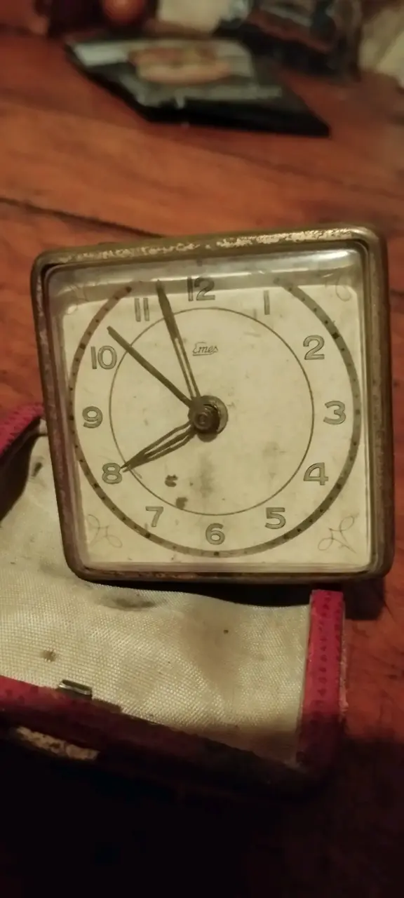 Reloj despertador vintage de viaje en estuche - 3