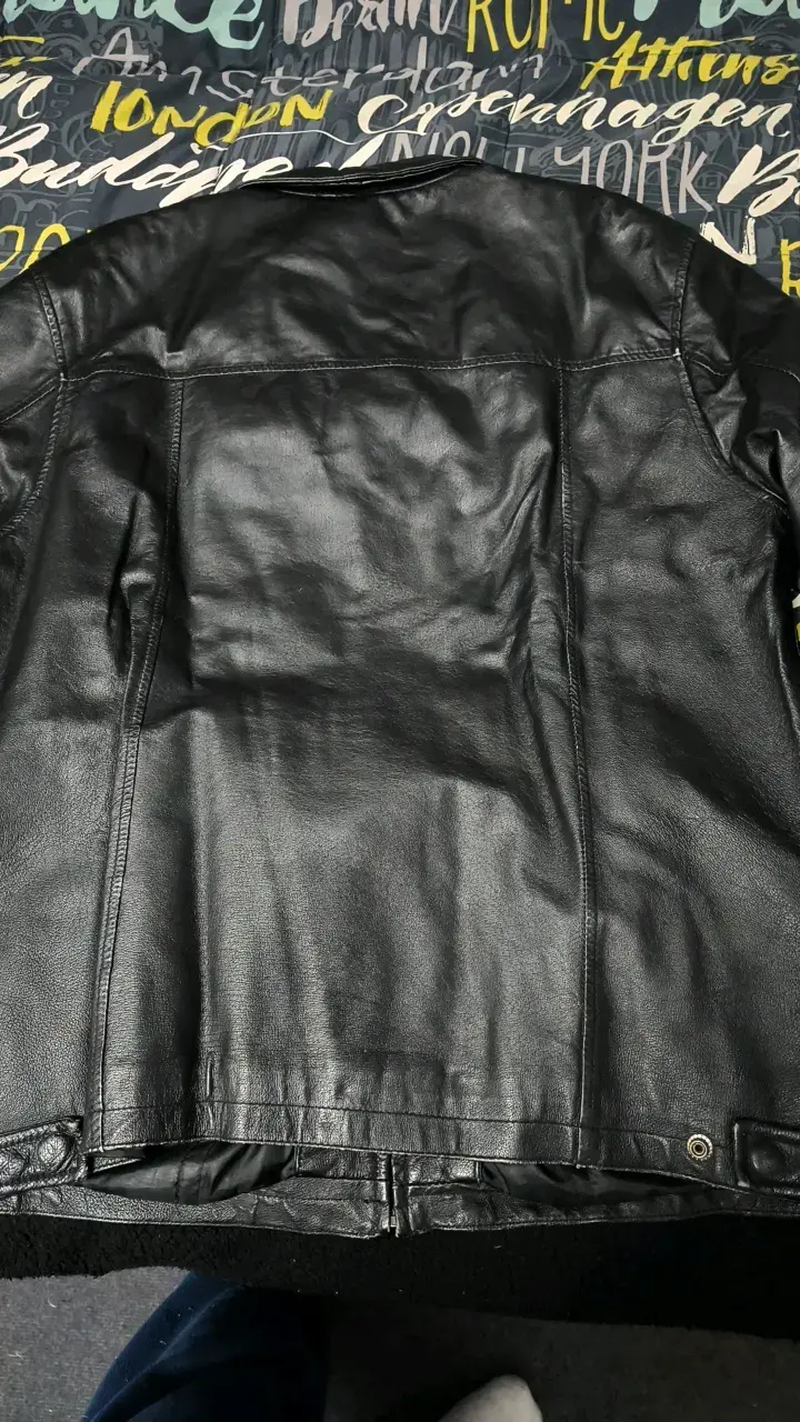Chaqueta de cuero negra K. Stevens talla L - 3