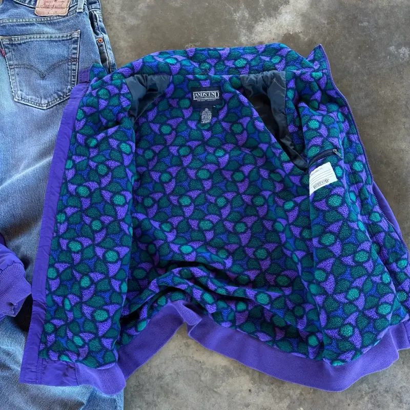 Chaqueta Morada con Forro Estampado Lands' End - 5