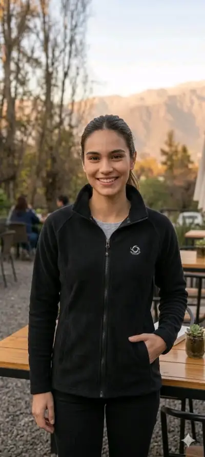 Chaqueta polar negra para mujer Heritage - miniatura 2