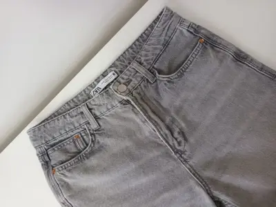Jeans Zara wide leg grises mujer - miniatura 1