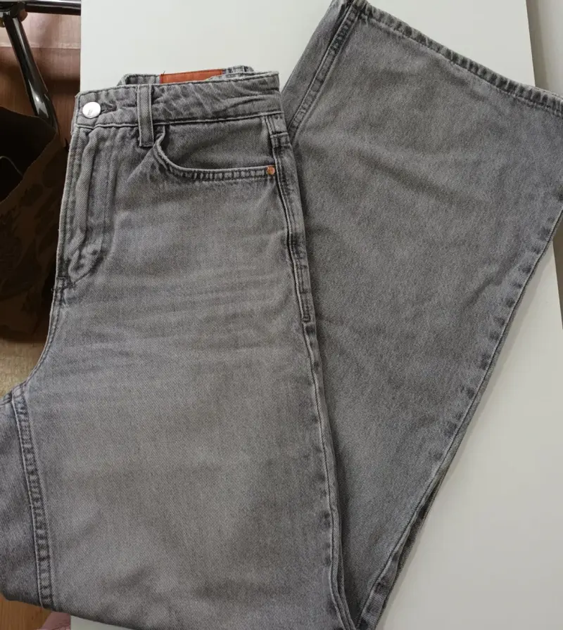 Jeans Zara wide leg grises mujer - 2