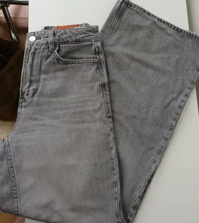 Jeans Zara wide leg grises mujer - miniatura 2