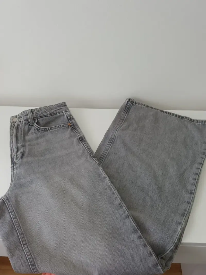 Jeans Zara wide leg grises mujer - 3