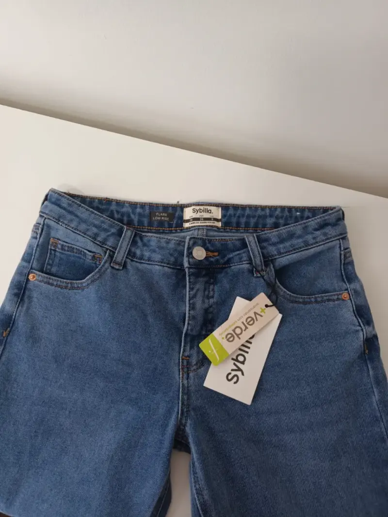 Jeans flare azul tiro bajo mujer Sybilla - 1