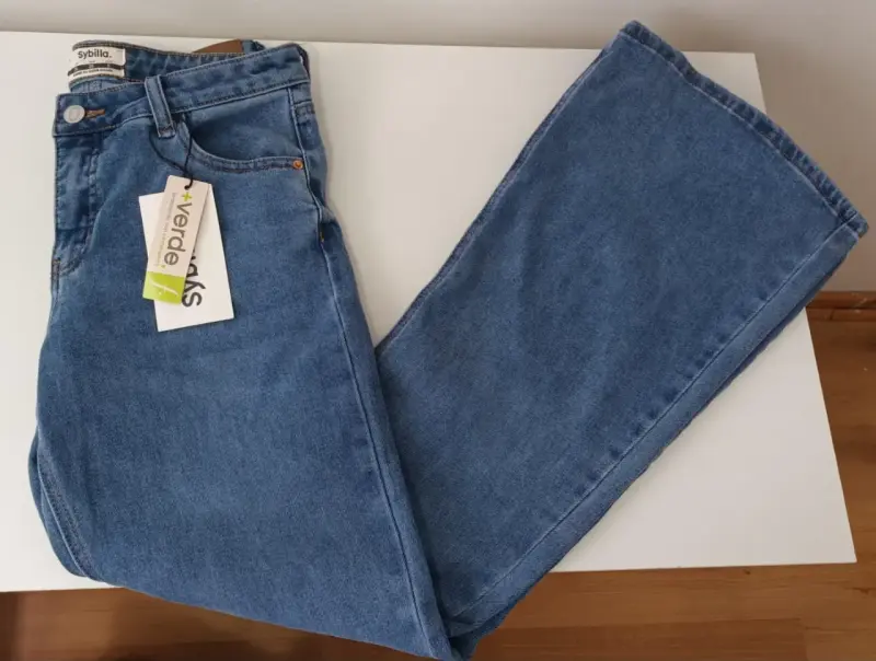 Jeans flare azul tiro bajo mujer Sybilla - 2