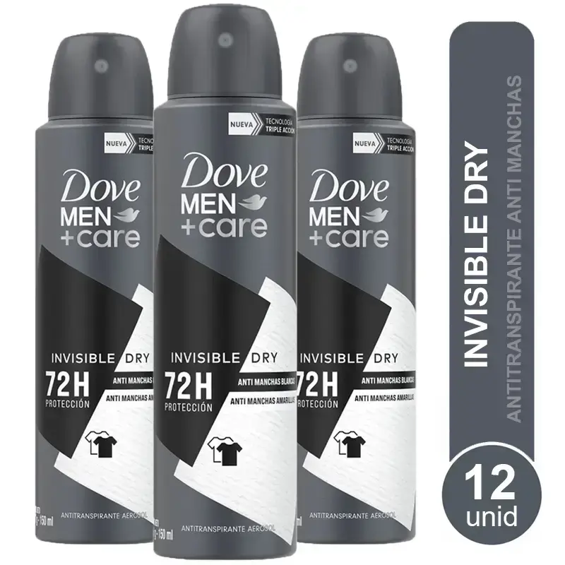 Pack de 12 Desodorantes Dove Men+Care Invisible Dry