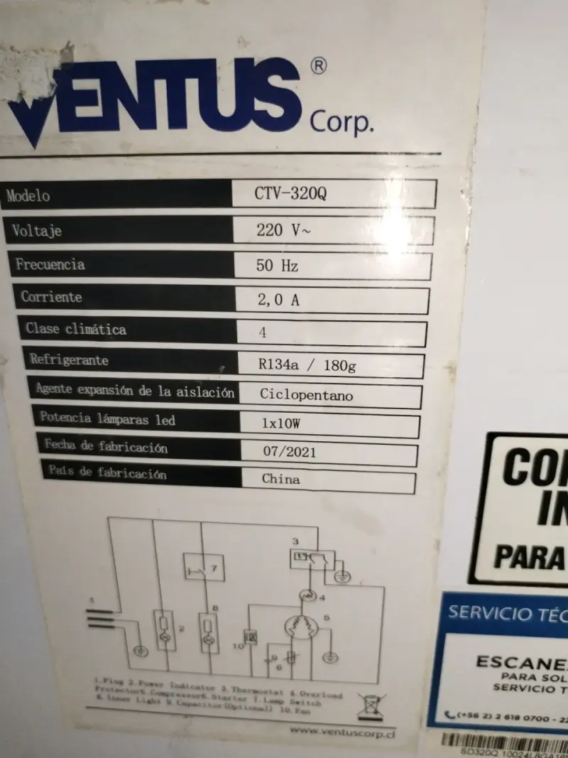 Conservadora industrial Ventus CTV-320Q para uso comercial - 2