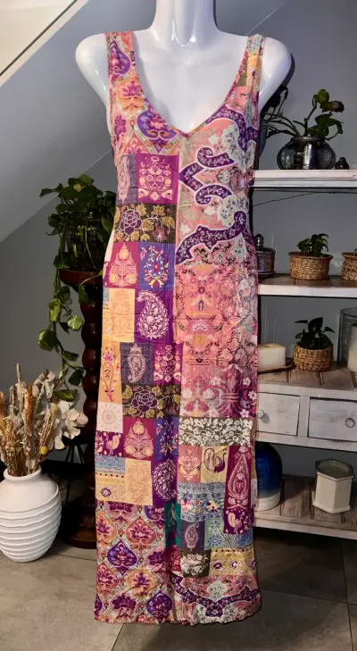 Vestido largo Umbrale estampado multicolor - miniatura 1