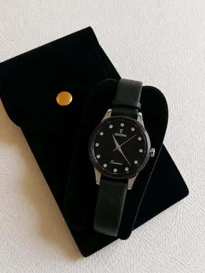 Reloj Festina Negro con Correa de Cuero - miniatura 1