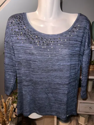 Polera azul con detalles brillantes Esprit - miniatura 1