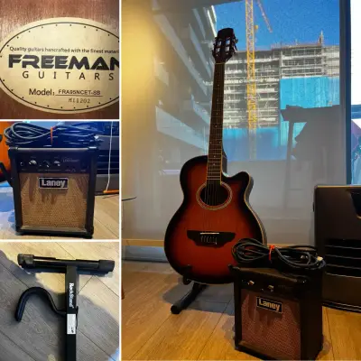 Guitarra electroacústica Freeman con amplificador Laney - miniatura 1