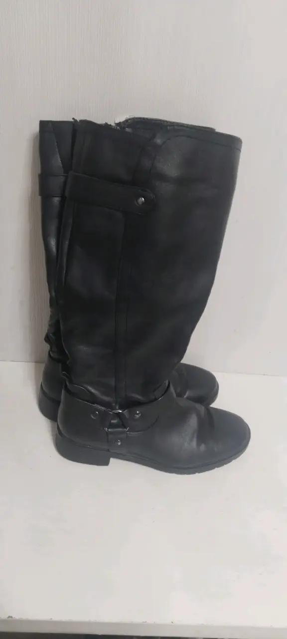 Botas negras de cuero para mujer - 2