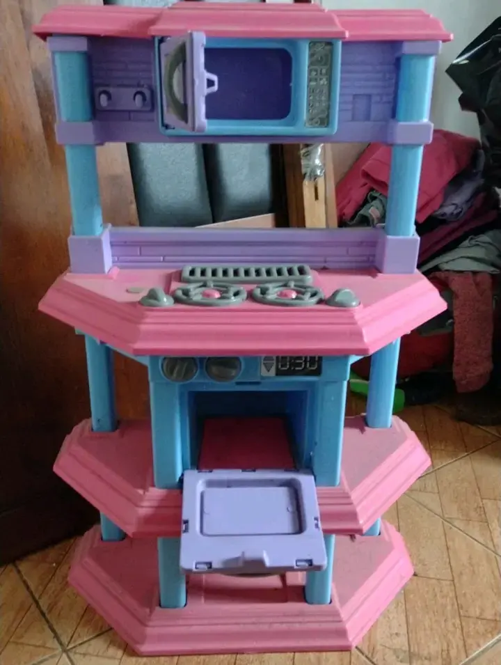 Cocina de juguete infantil rosa y azul - 2