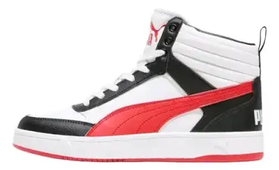 Zapatillas deportivas altas Puma blanco y rojo - miniatura 1