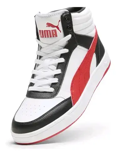 Zapatillas deportivas altas Puma blanco y rojo - 2