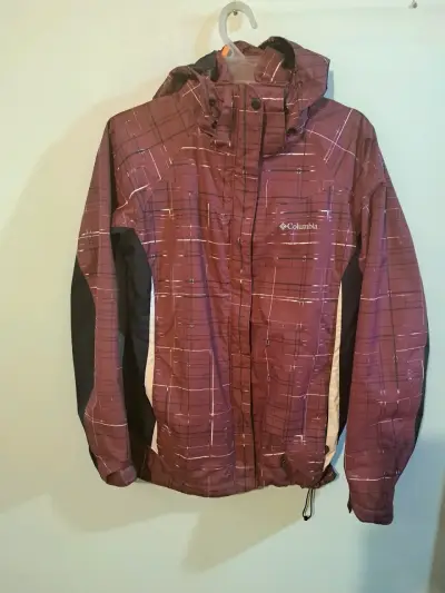 Chaqueta impermeable Columbia burdeos para mujer - miniatura 1