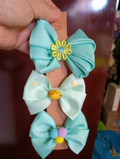 Set de Lazos para Niñas en Tonos Turquesa - miniatura 1