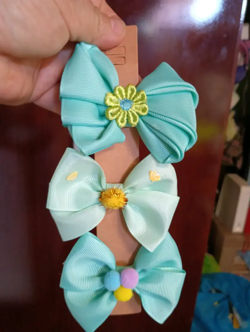 Set de Lazos para Niñas en Tonos Turquesa - 2