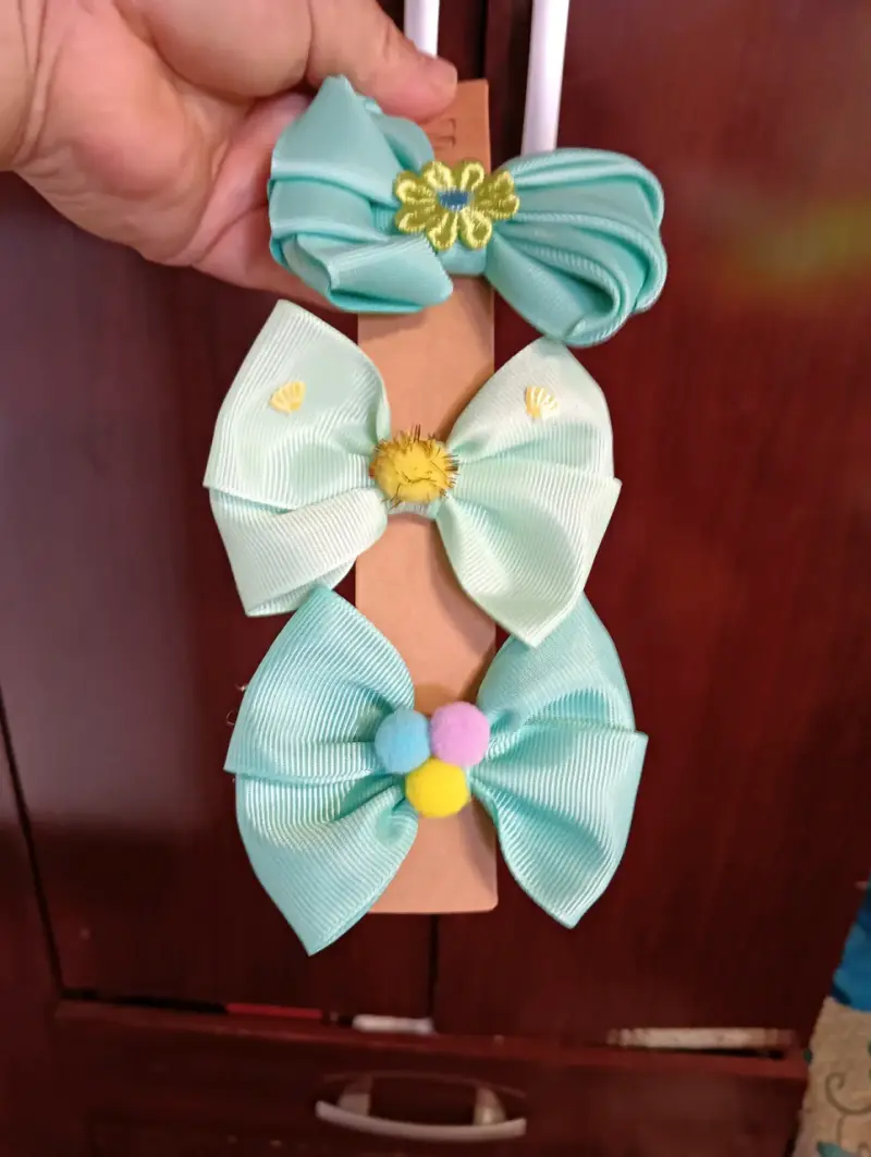 Set de Lazos para Niñas en Tonos Turquesa - 3