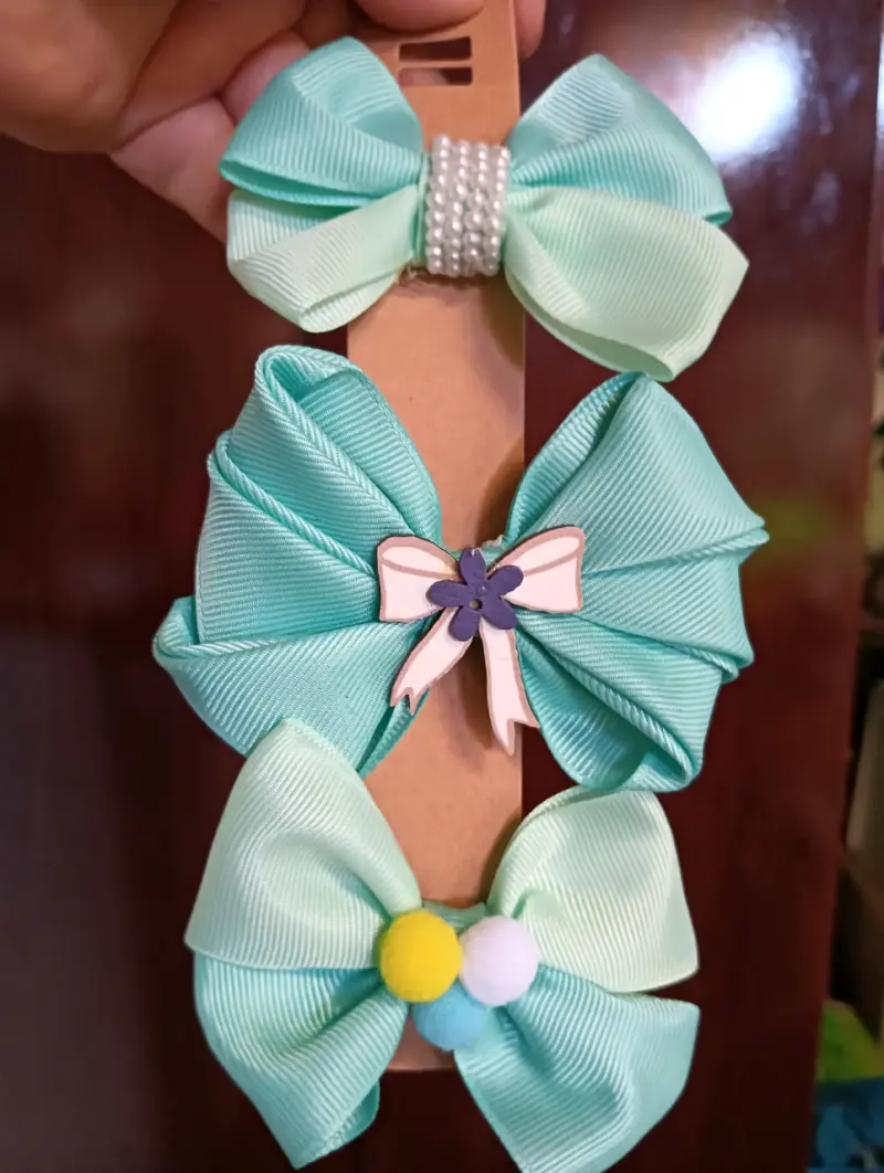 Set de Lazos para Niñas en Tonos Turquesa - 4