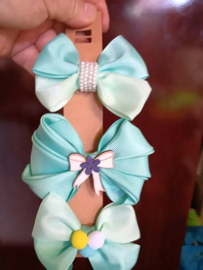 Set de Lazos para Niñas en Tonos Turquesa - 5