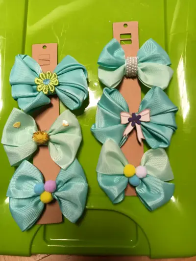 Set de Lazos para Niñas en Tonos Turquesa - miniatura 6